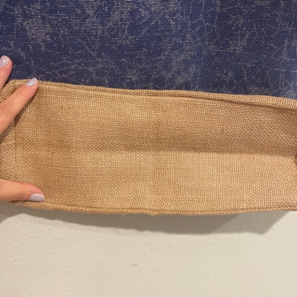 Flamingo Print Blue and Tan Tote Bag - Picture 2 of 4